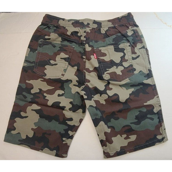 Levi's Big Boy's slim fit shorts pants medium camo drawstring stretch 4 pockets - Picture 4 of 8